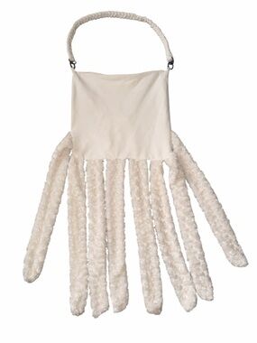 Cream Textured Fringe Shoulder Bag